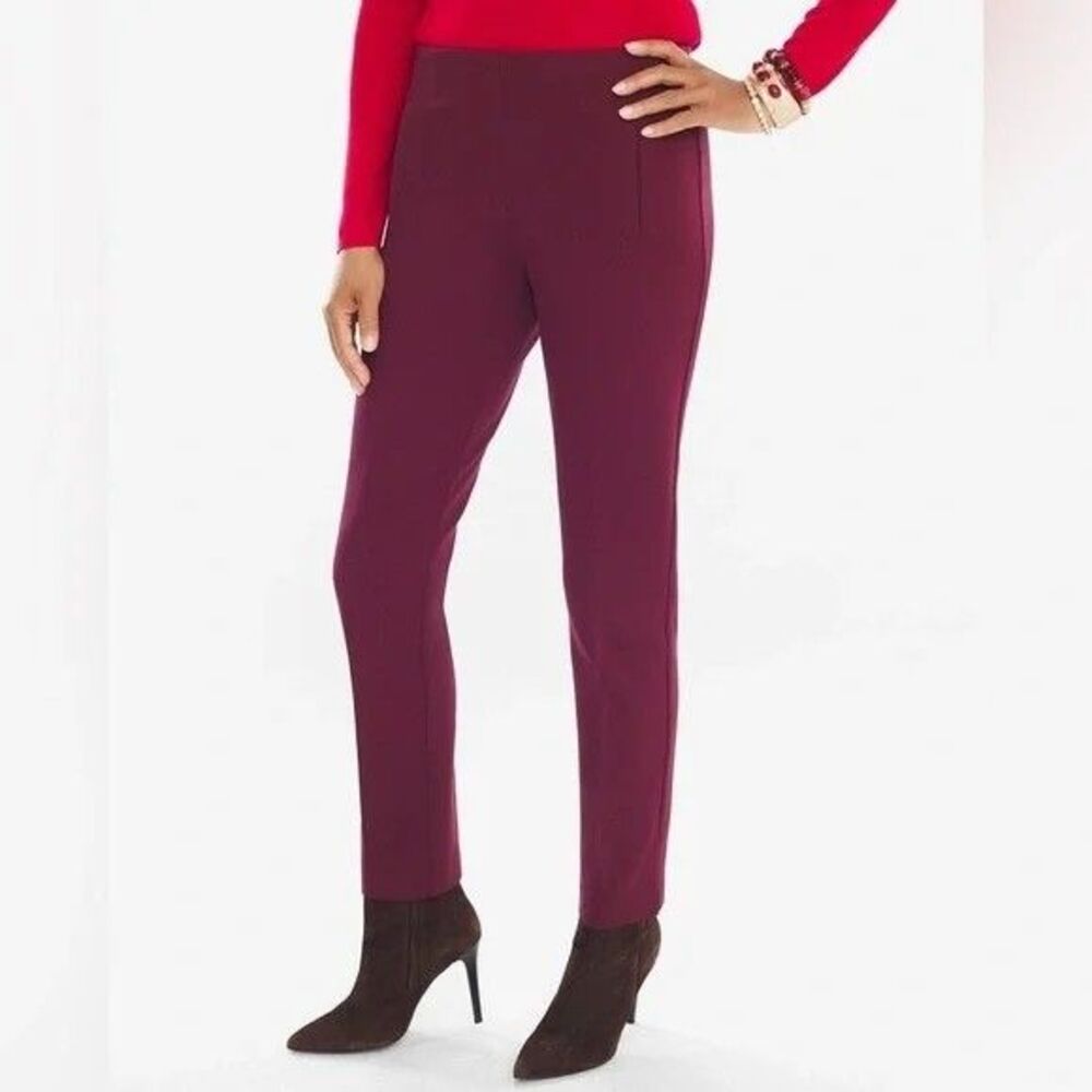 NWT Chico's Deep Magenta So Slimming Juliet Ankle Slim Leg Pants Sz 3.5R (18)